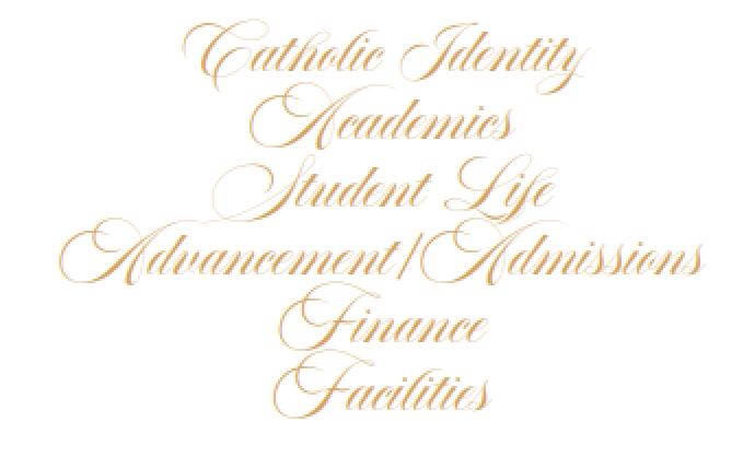 Catholic Identity Academics Student Life Advancement/Admissions Finance Facilities
